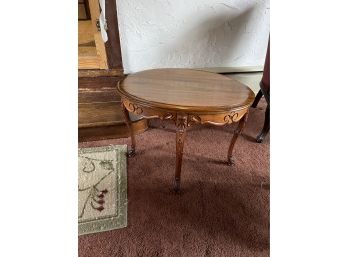 Vintage Carved Wood Side Table