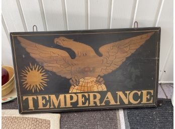 American Mid-Century Hand-Painted Temperance Hotel Sign By L Hitchcock