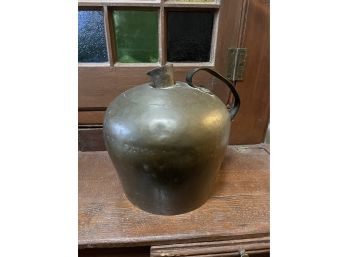 Antique Moonshine Whiskey Hand Hammered Metal Jug