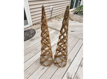 Pair Christmas Woven Trees