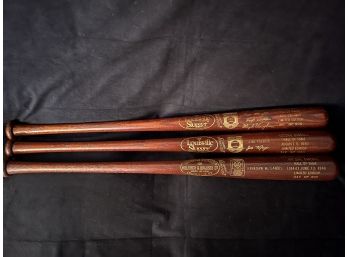 Limited Edition HOF Bats Class Of '46, Class Of '85  Lou Brock And Class Of '90  Jim Palmer/Joe Morgan