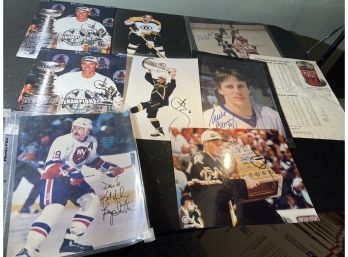 Signed Hockey Photos- HOF Mike Bossy, HOF Bryan Trottier