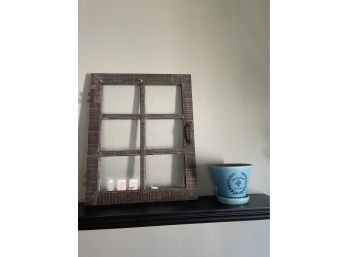 French Flower Pot , Faux Window Decor