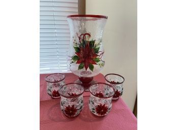 Vintage Crackle Glass Candle Holders