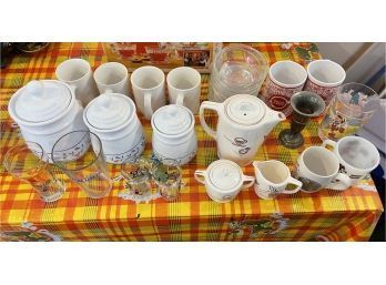 Cookie Jars, Creamer Sugars, Cups, Candle Holders