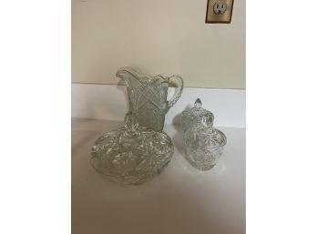 Glass Candy Dishes, Pitcher