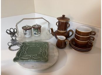 Asian Tea Set And Platter