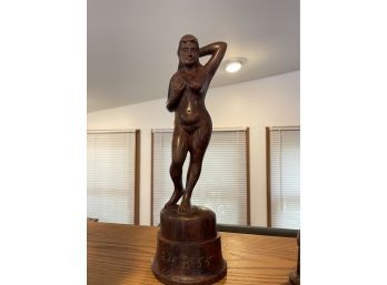 Vintage Carved Woman Nude Statue