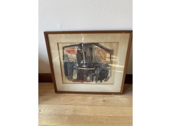 Signed Framed Sailboat Art