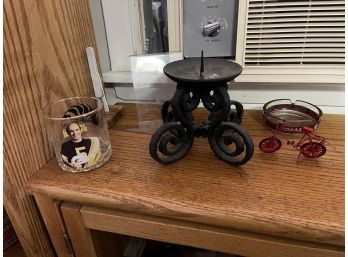 Pillar Holder, Whiskey Glass, Metal Bicycle