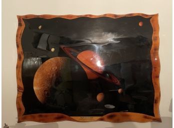 Handmade Wood Art With Solar System