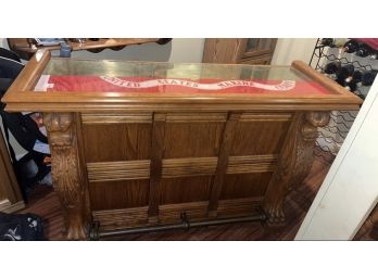 Solid Wood Bar With Carvings