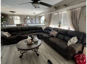 Sectional Sofa With Recliners Cup Holders & Storage Consoles