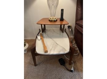 MCM Side Table - Marble Top - Mid Century Modern