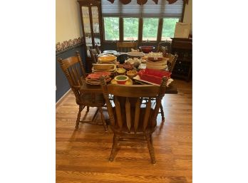 Vintage Farmhouse Dining Room Table With Chairs