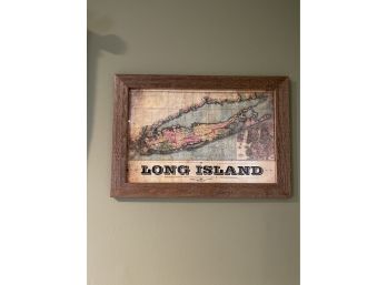 Vintage Framed Map Long Island