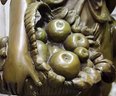 VTG 'Woman Gathering Apples' Bronze Sculpture