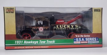 NIB 1931 Hawkeye Tow Truck 1:34 Scale Die Cast Locking Coin Bank Collectible