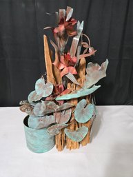 Indoor Tabletop Copper & Driftwood Fountain