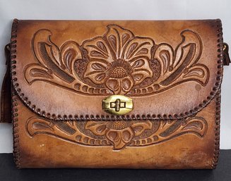 Vintage Hand Tooled Leather Handbag
