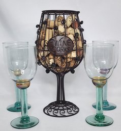 Metal Wine Decor & Glasses