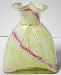 Lime Green And Pink Art Glass