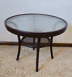 Small Glass Top Side Table