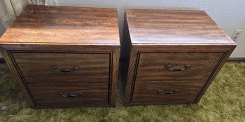 Pair Of Wooden Vintage Side Tables