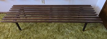 Vintage Mid-Century Slat Bench