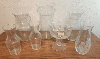 Vintage Clear  Glass Vases