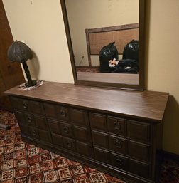 Vintage Dresser W/ Mirror & Lamp