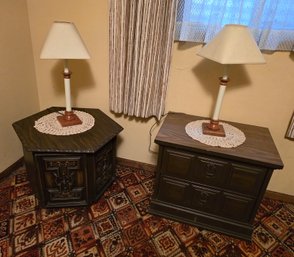 Vintage Side Tables W/Lamps