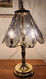 Smoke Glass 3 Bulb Table Lamp