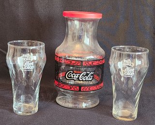 Vintage Glass Coca Cola/Godfather's Pizza Jug