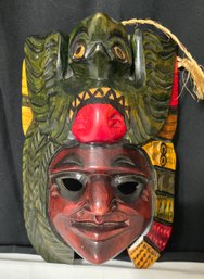 Hand Carved Wooden Hanging Mask