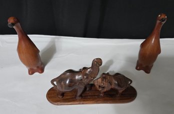 Vintage Hand Carved Wooden Animals