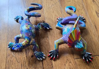 Pair Of Multi Colored Lizards