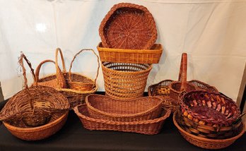 15 Darker Colored Wicker Baskets