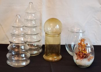 Vtg Glass Apothecary Jars
