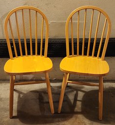Pair Of Light Oak Colored Chairs