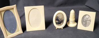 Vintage Celluloid Picture Frames And Toothpick Holder