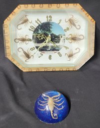 Scorpion Clock And Paper Weight