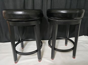 Pair Of Puer One Swivel Bar Stools