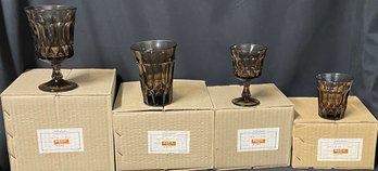 Vintage  Noritake Smokey Brown Glass Set