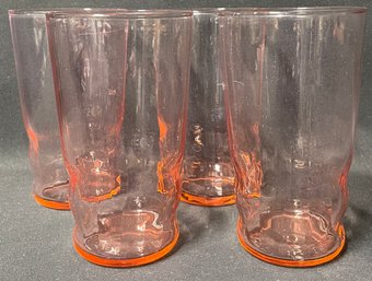 Vintage Pink Swirl Juice Glasses