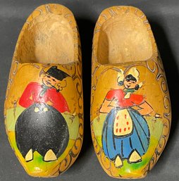 Hand Carved And Painted Clog Shoes