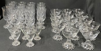 Vintage Imperial Glass Candlewick Footed Glasses