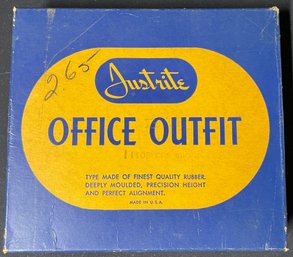 Vintage Justrite Office Outfit Stamp Kit
