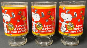 Vintage Snoopy And Woodstock Glasses