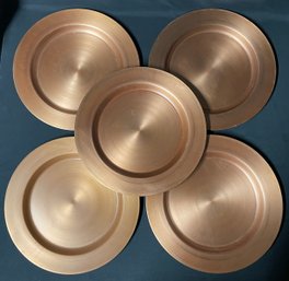 Set Of 5 Copper Colored Plates